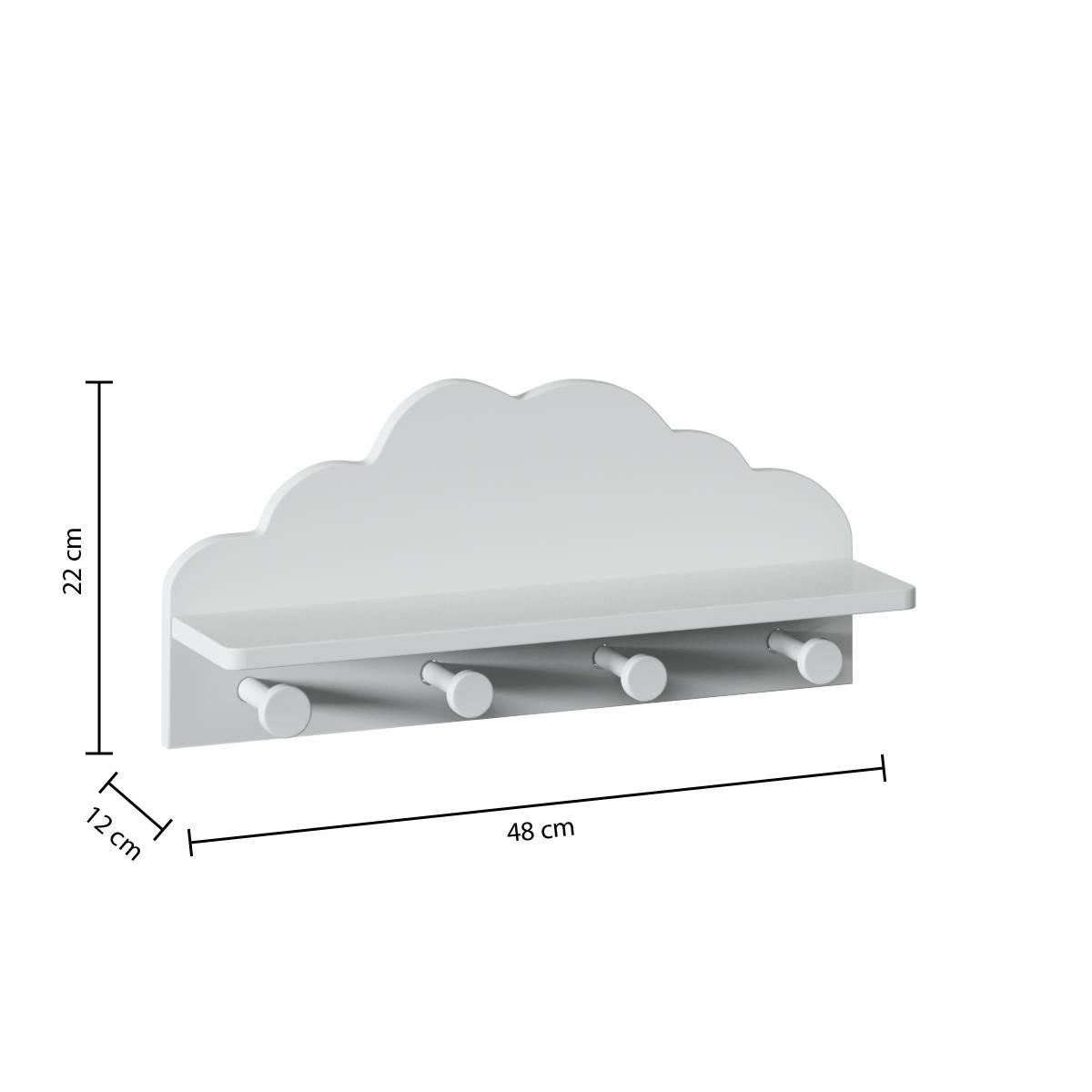 Kinderkapstokhaak-Nuage-48x12x22cm-wit-
