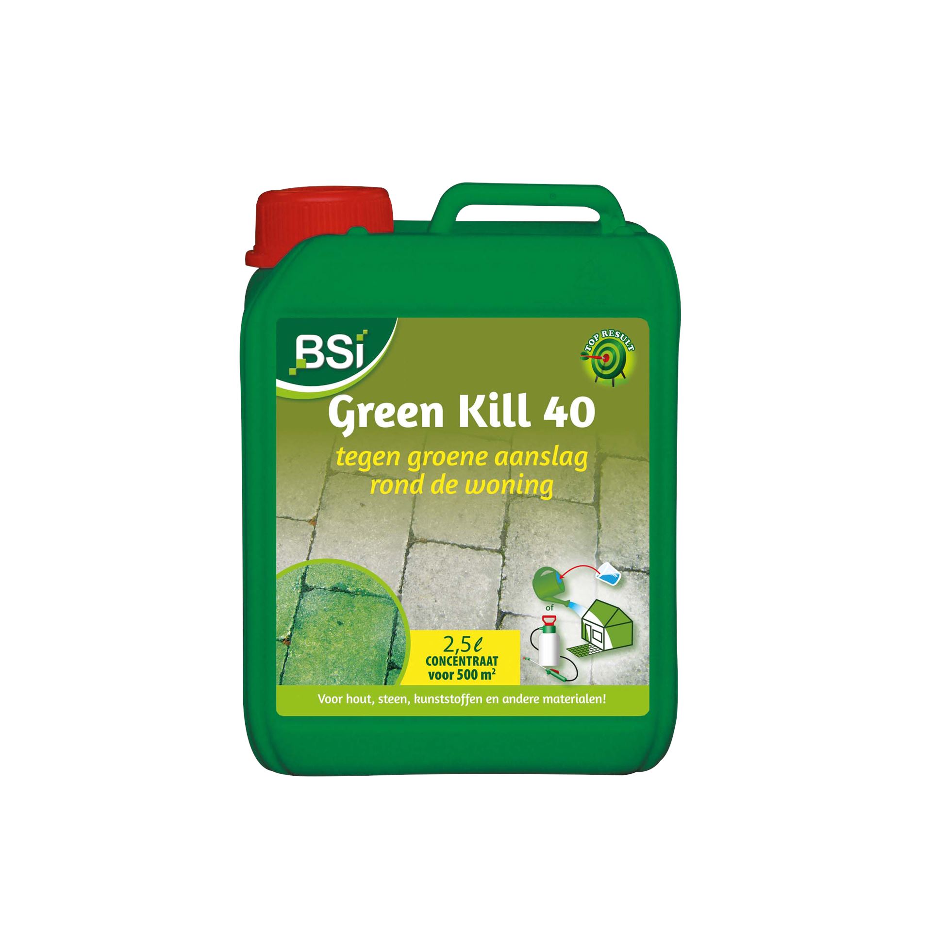 BSI - Green Kill 40 - Tegen Groene aanslag en korstmossen in en rond de tuin - 2,5 l voor 500m²