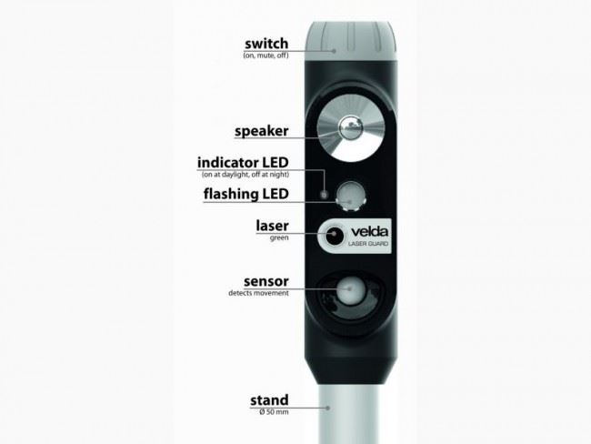 Laser-Guard-reigerverjager-door-groene-laserstralen-lichtflitsen-en-geluid