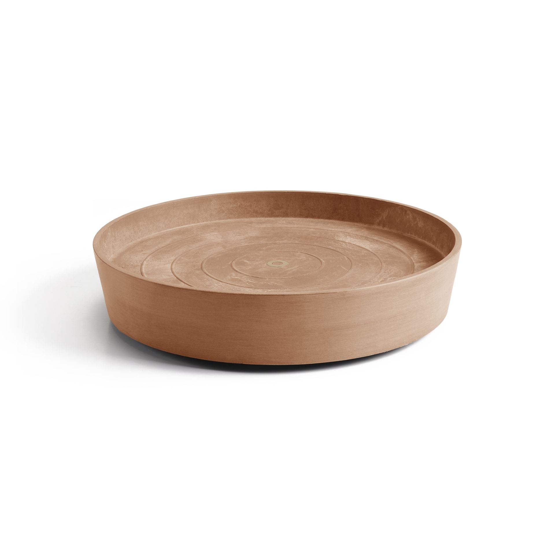 Ecopots Saucer Wheels - Terra - Ø41,6 x H9 cm - Round terracotta saucer on wheels with water reservoir