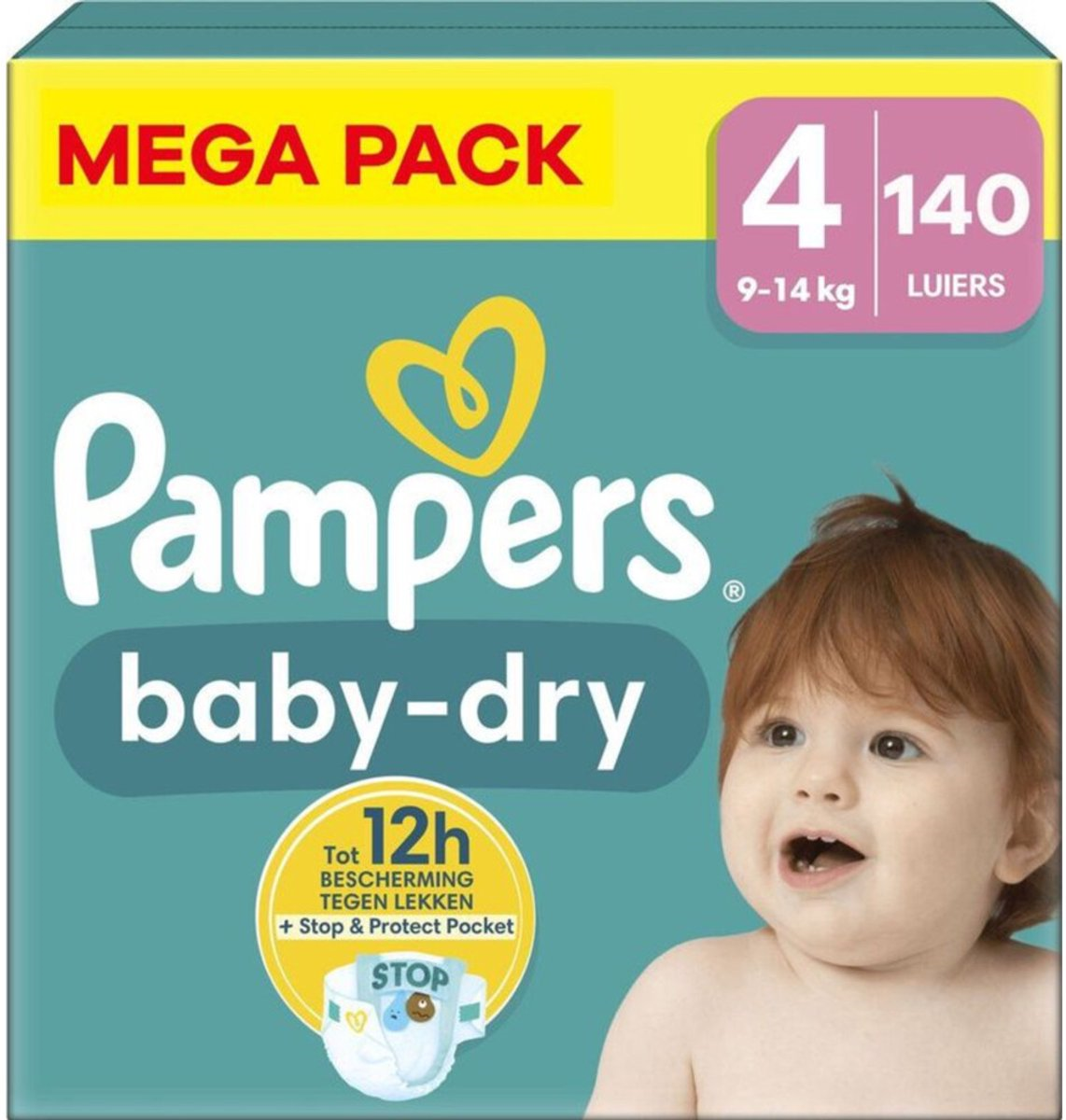 Pampers Baby-Dry Diapers - Size 4 (9–14 kg) - 140 count - Value Pack