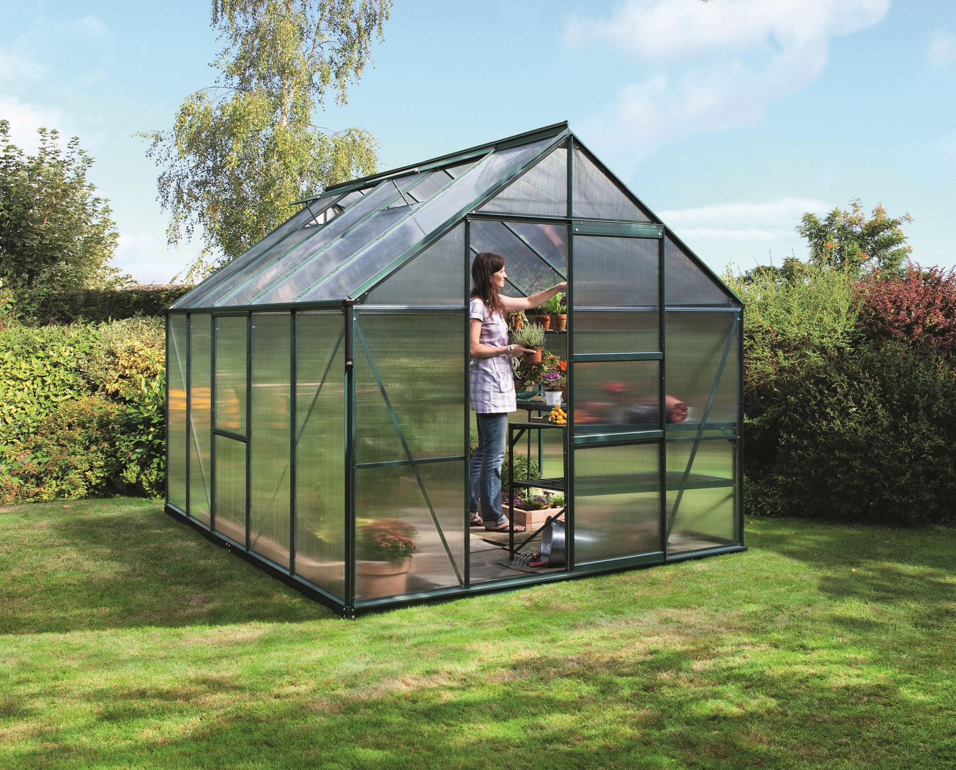 Meridian-1-8300-HKP6mm-donkergroen-Polycarbonaat-serre-Vrijstaand-B254-4-x-L316-6-x-H231-8-cm