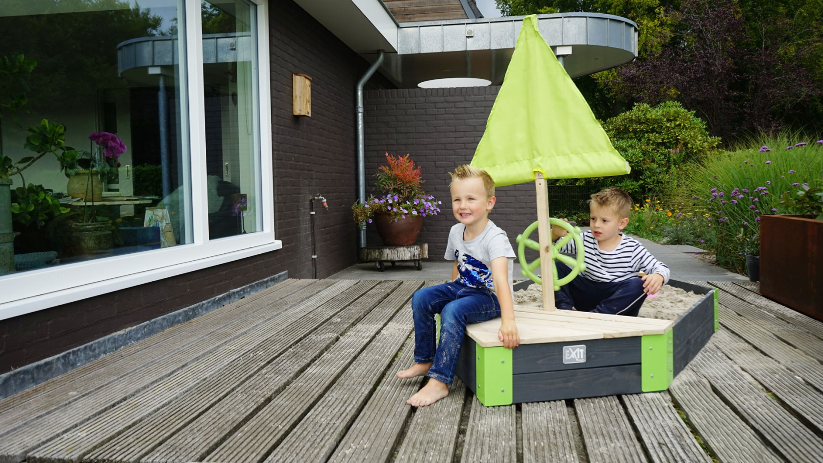 EXIT Aksent wooden sandbox boat 190x90cm