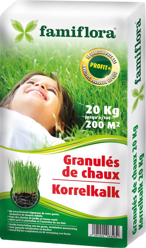 Famiflora granular lime - 20 kg up to 200 m² - for lawn