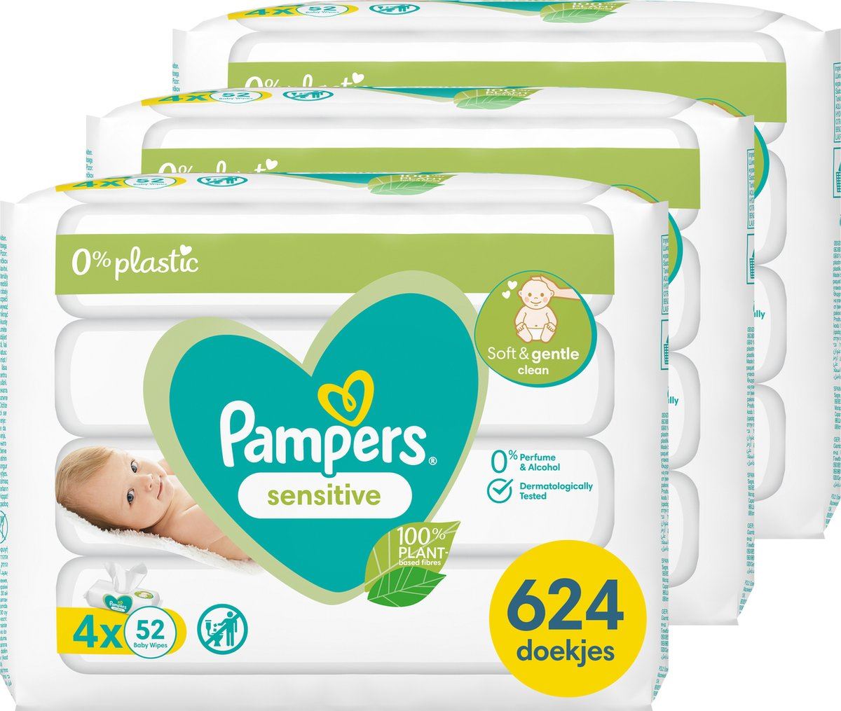 Pampers-babydoekjes-Sensitive-624-doekjes-12-PACK-12x52-Billendoekjes