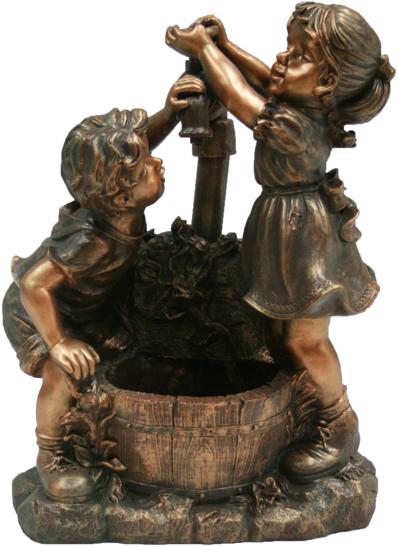 Ubbink Memphis AcquaArte set - water ornamentation "children bjj the pump" rustic made of polyresin - 350l/h - H64x47x26,5cm