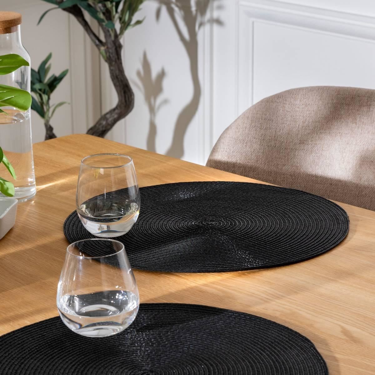 Placemat-D38cm-gevlochten-zwart-