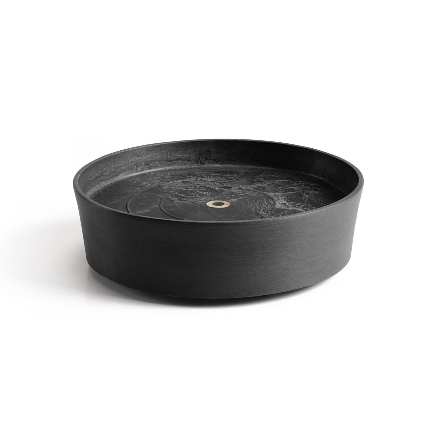 Ecopots-onderschotel-rond-met-wielen-dark-grey-30-cm-H8-cm