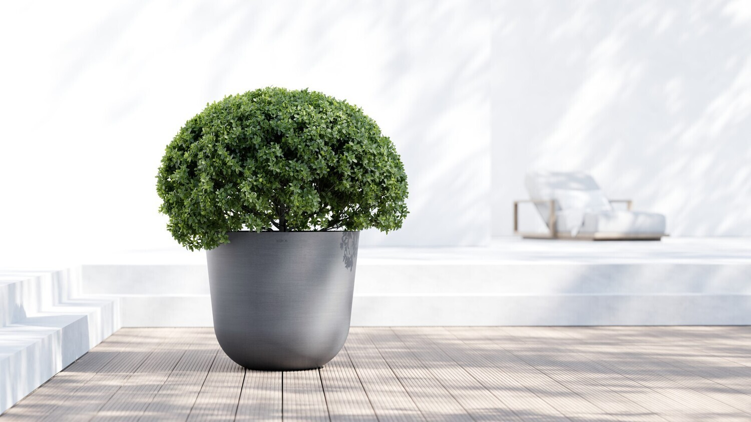Ecopots flowerpot Oslo 75 - Round - Grey - Ø75 x H65 cm