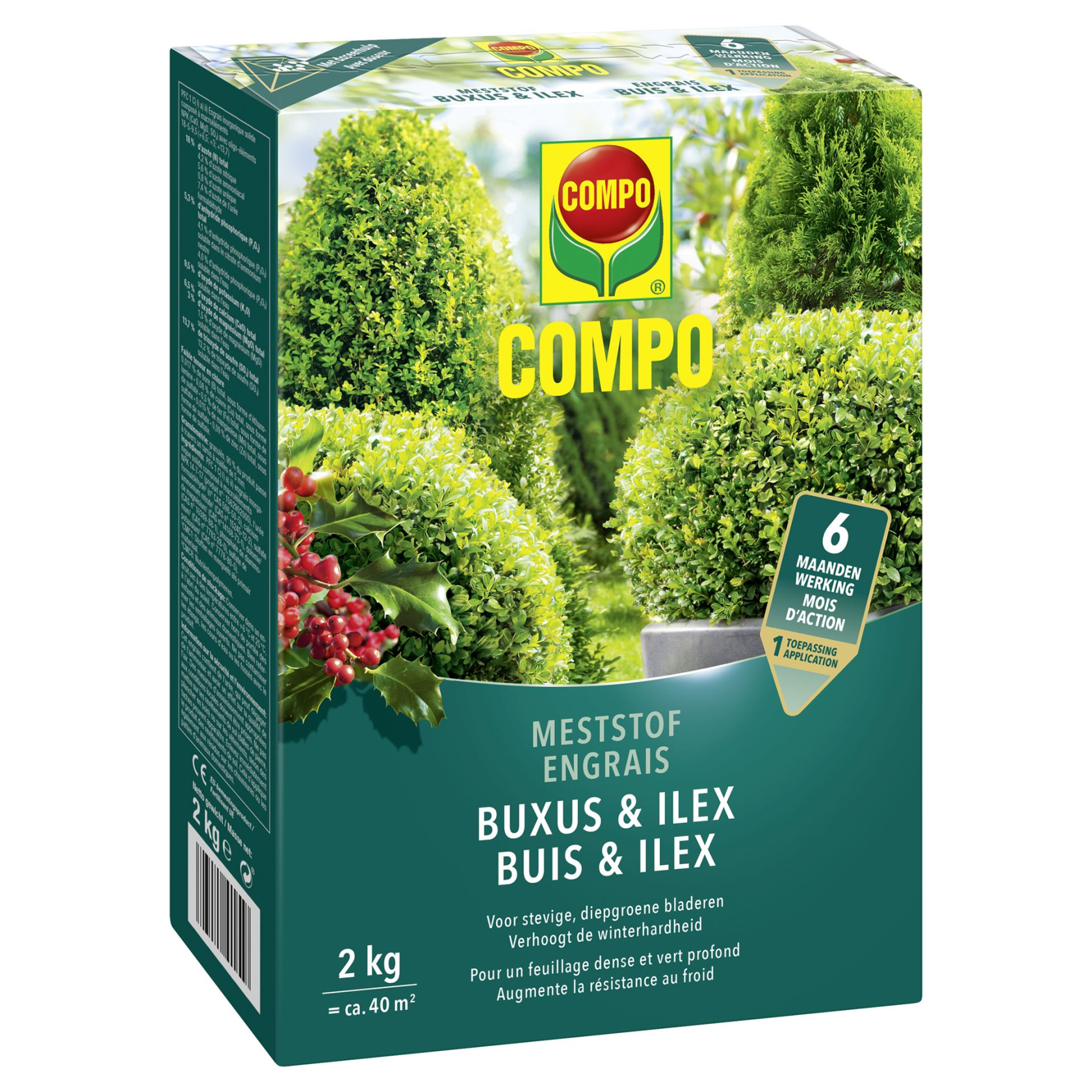 Compo Meststof Buxus & Ilex 2kg - directe en lange werking 6 maanden