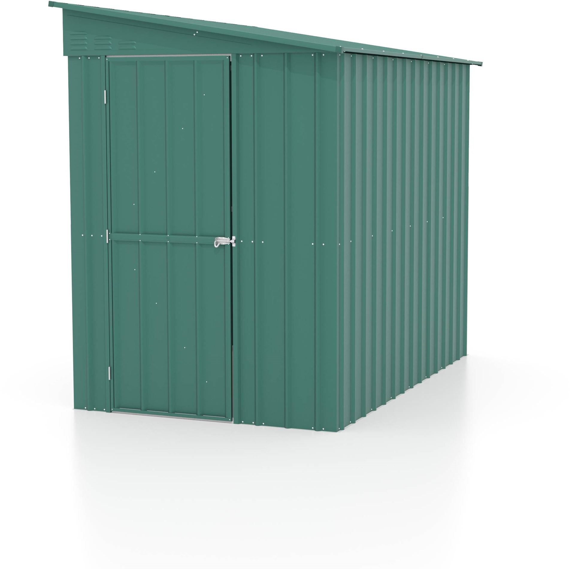 Aanbouw-tuinberging-LeanTo-58-H178-jade-groen-Tuinberging-metaal-B144-x-L234-x-H203-cm