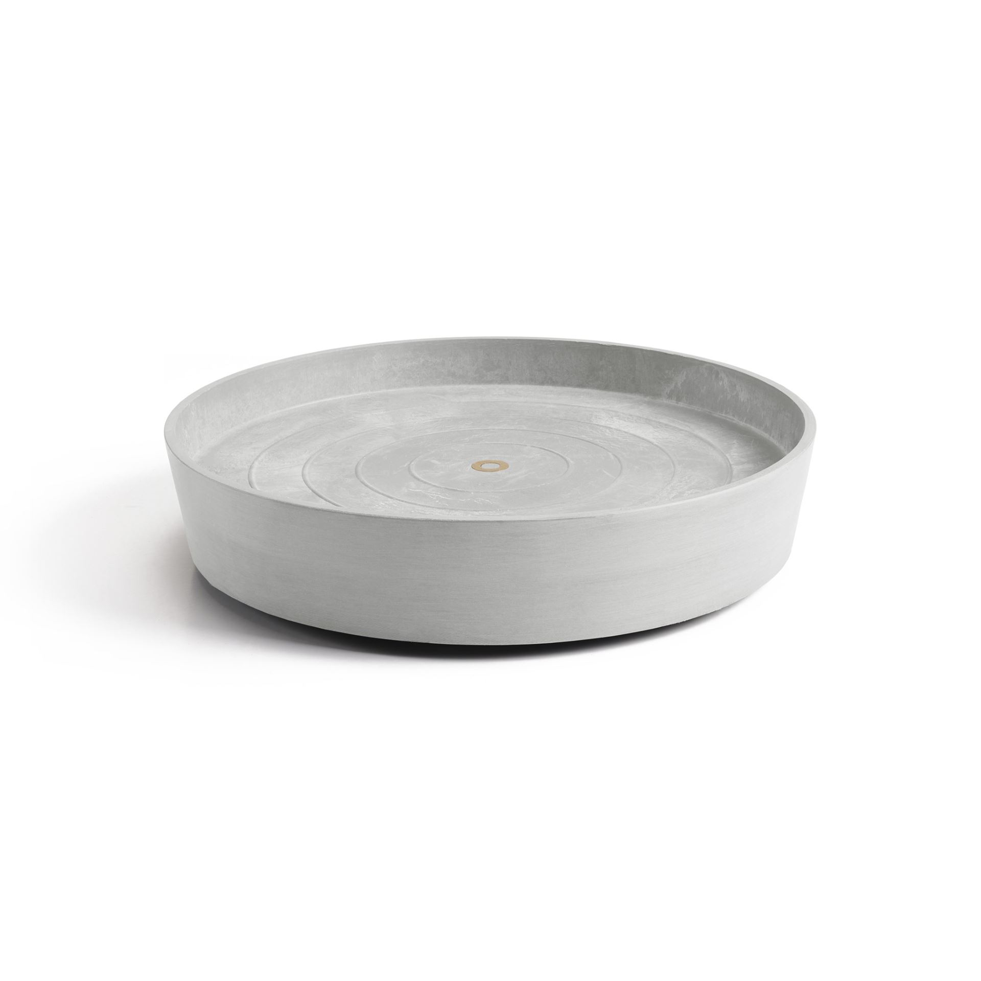 Ecopots Saucer Wheels - White Grey - Ø41,6 x H9 cm - Round white-gray saucer on wheels with water reservoir