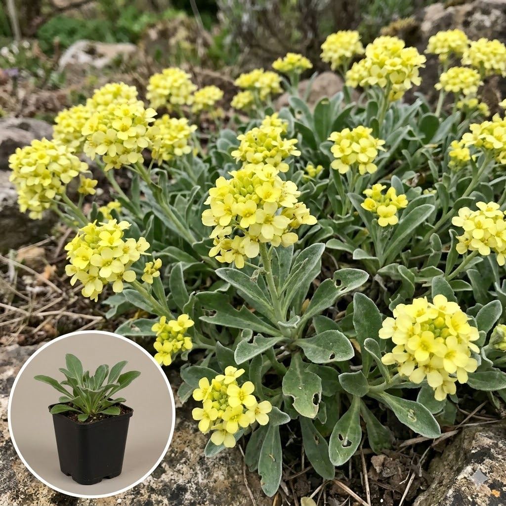 Aurinia-saxatilis-Sulphurea-pot-9x9-cm