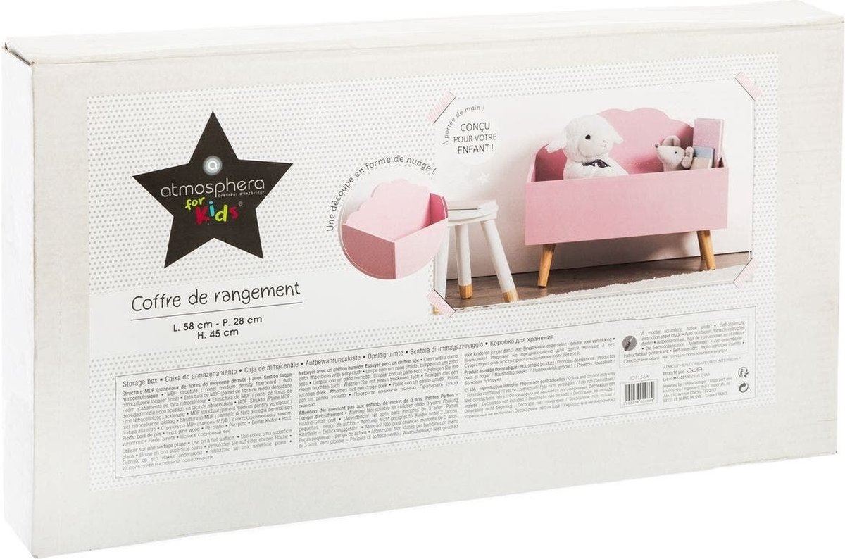 Opbergkist-Wolk-kinderkamer-Roze