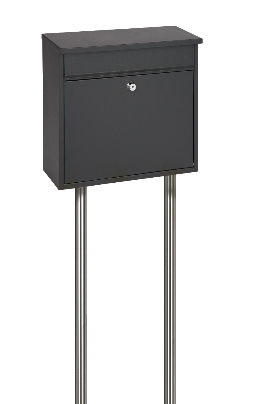 Practo Garden brievenbuspaal inox inox - Brievenbussen - 4x4x151cm