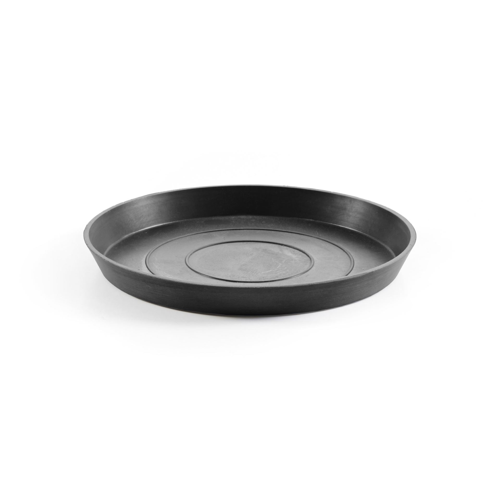 Ecopots Saucer Round - Dark Grey - Ø28,7 x H3 cm - Ronde donkergrijze onderschotel met waterreservoir