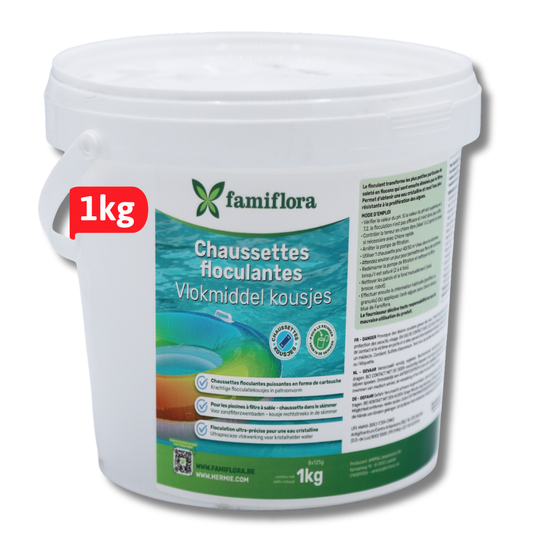 Famiflora Floc-Cart vlokmiddel kousjes 1L - 8x (5x25gr)
