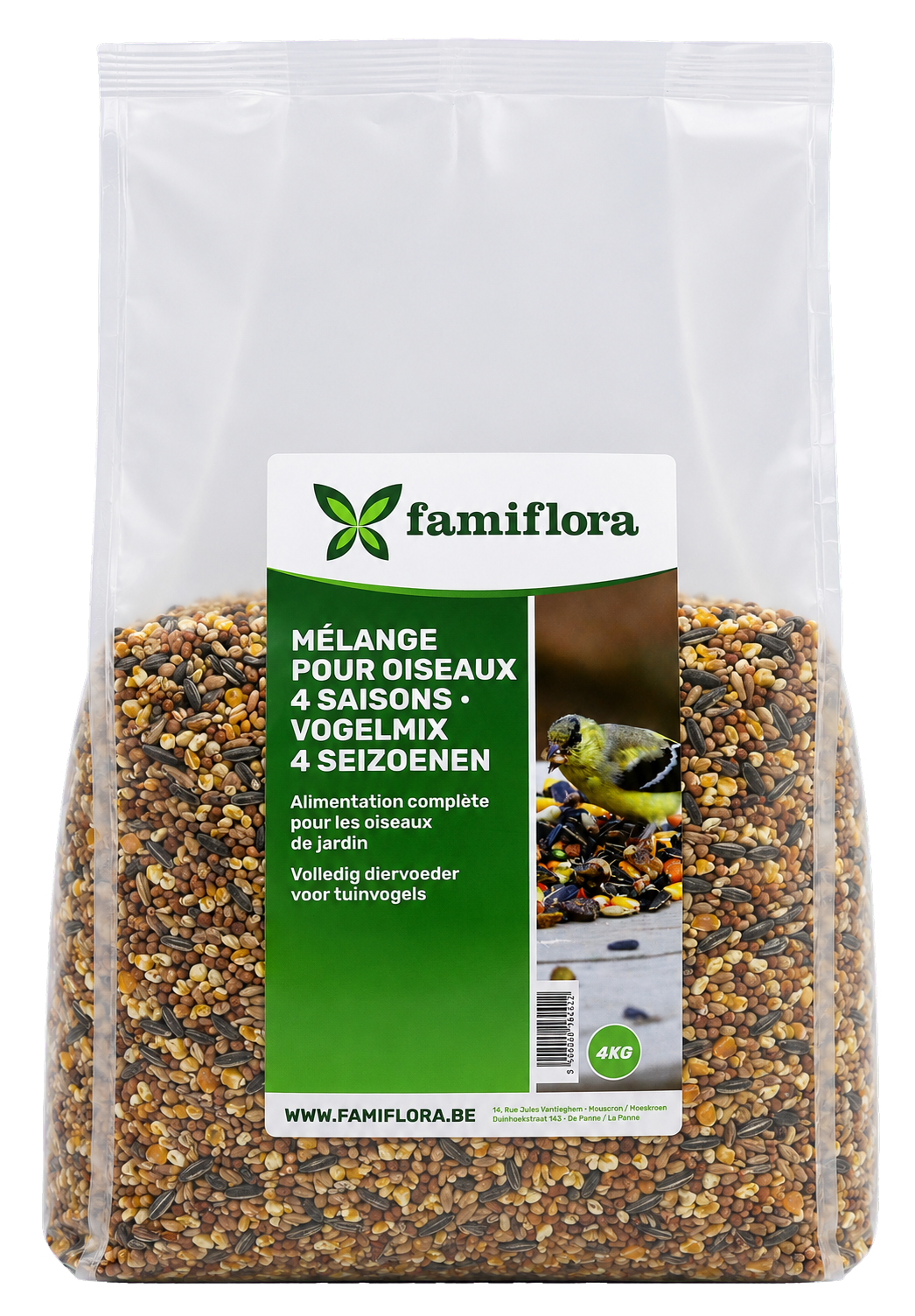 Famiflora Winter Scatter Food - 4kg - Mélange pour 4 saisons - Haute énergie - Nourriture d'hiver pour oiseaux de jardin - Nourriture pour oiseaux