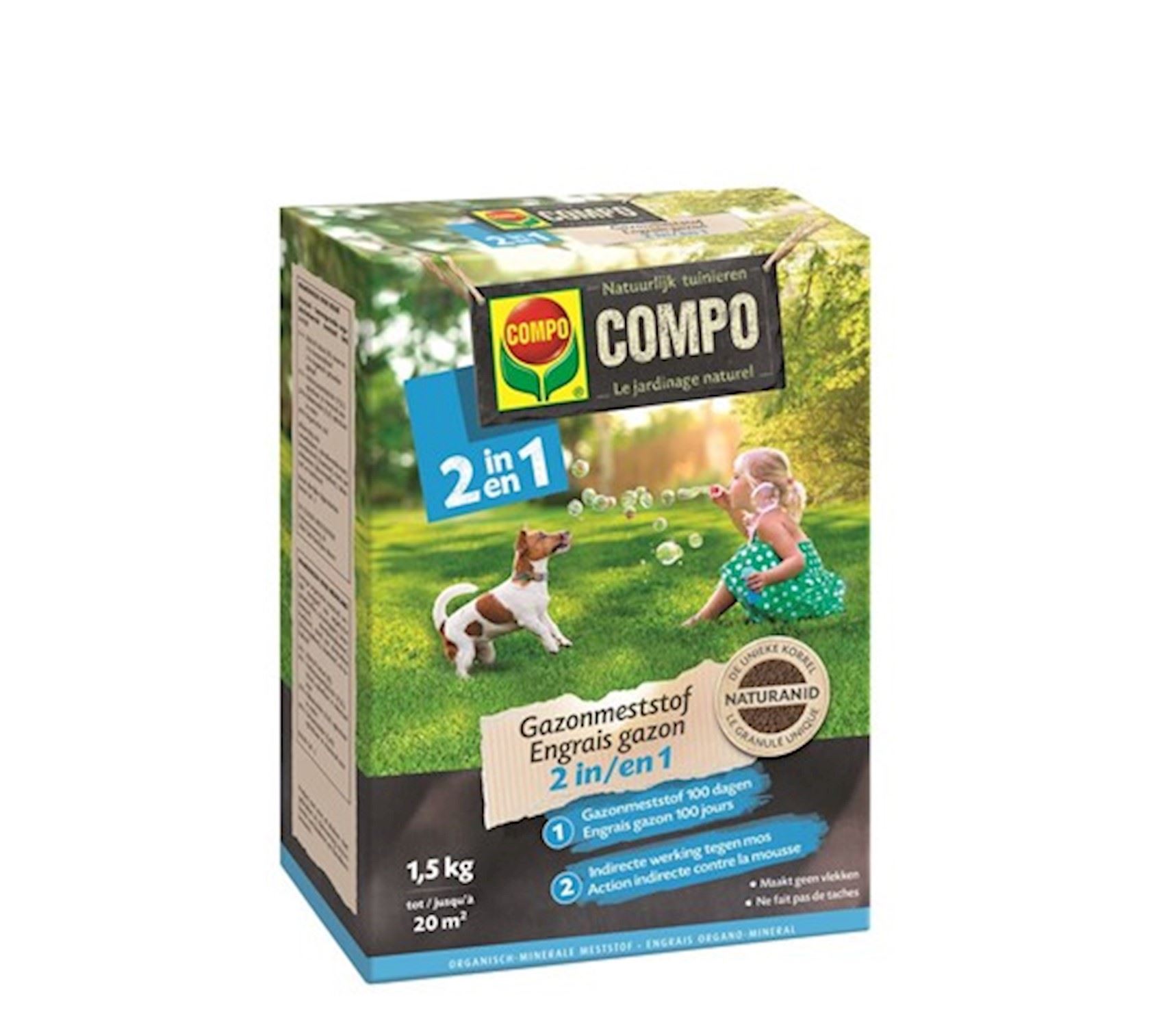 Compo bio engrais gazon 2 en 1 - 1,5 kg