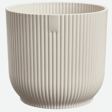Elho Vibes Fold Bowl 25 cm - Linen White - Jardinière moderne en plastique recyclé