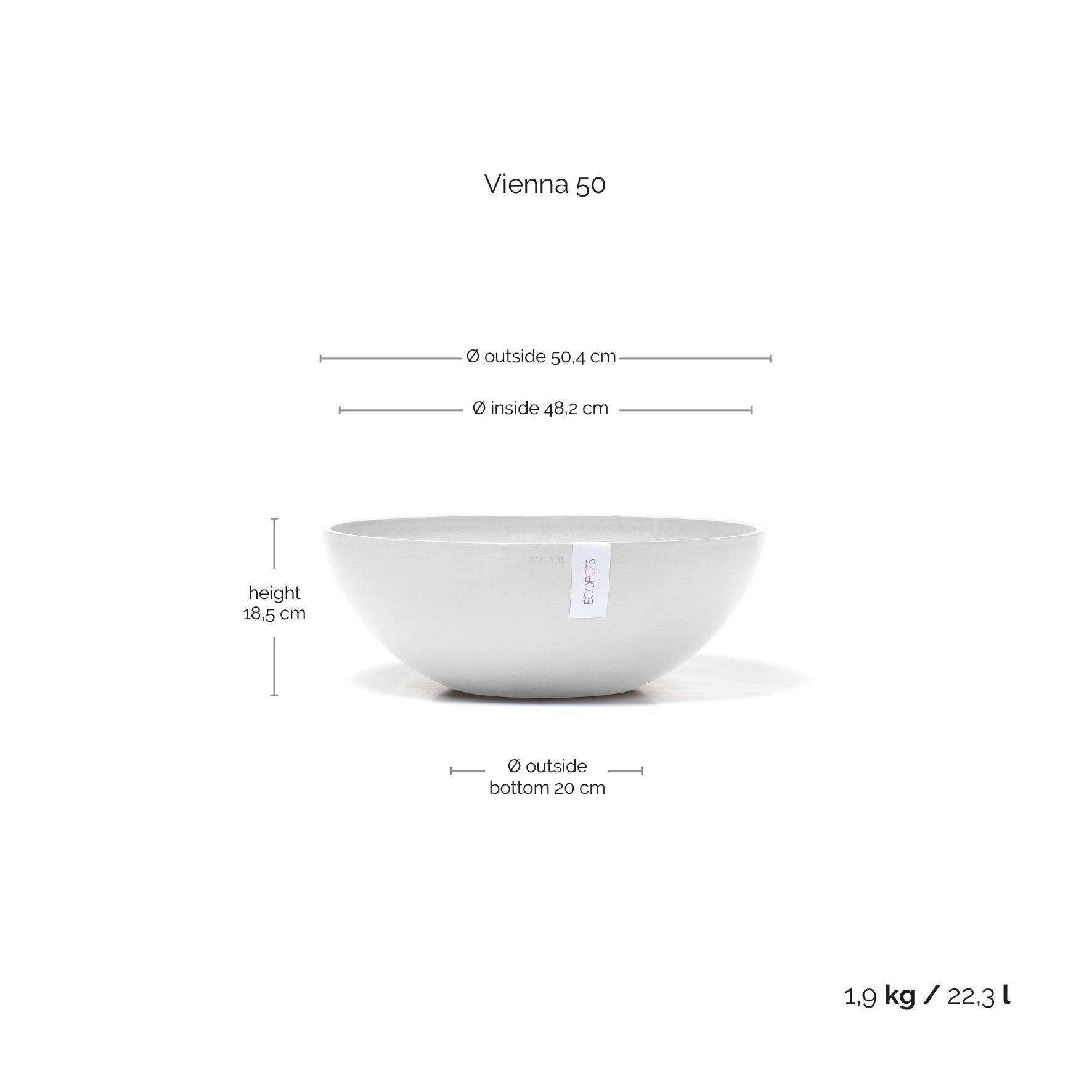 ecopots-Vienna-Pure-White-50-cm-H18-cm