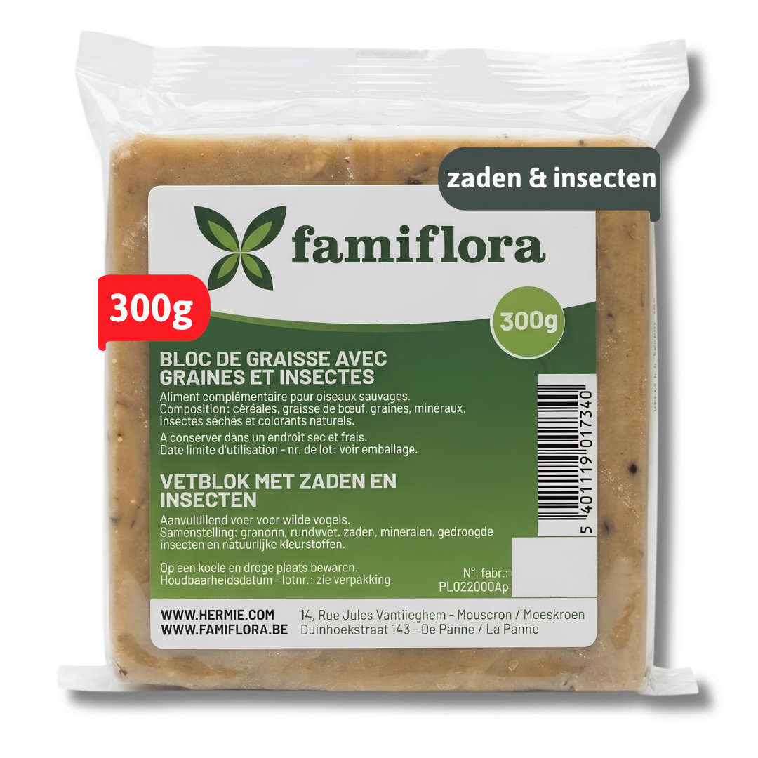 Famiflora fat block for outdoor birds - Seeds and Insects - 300g
