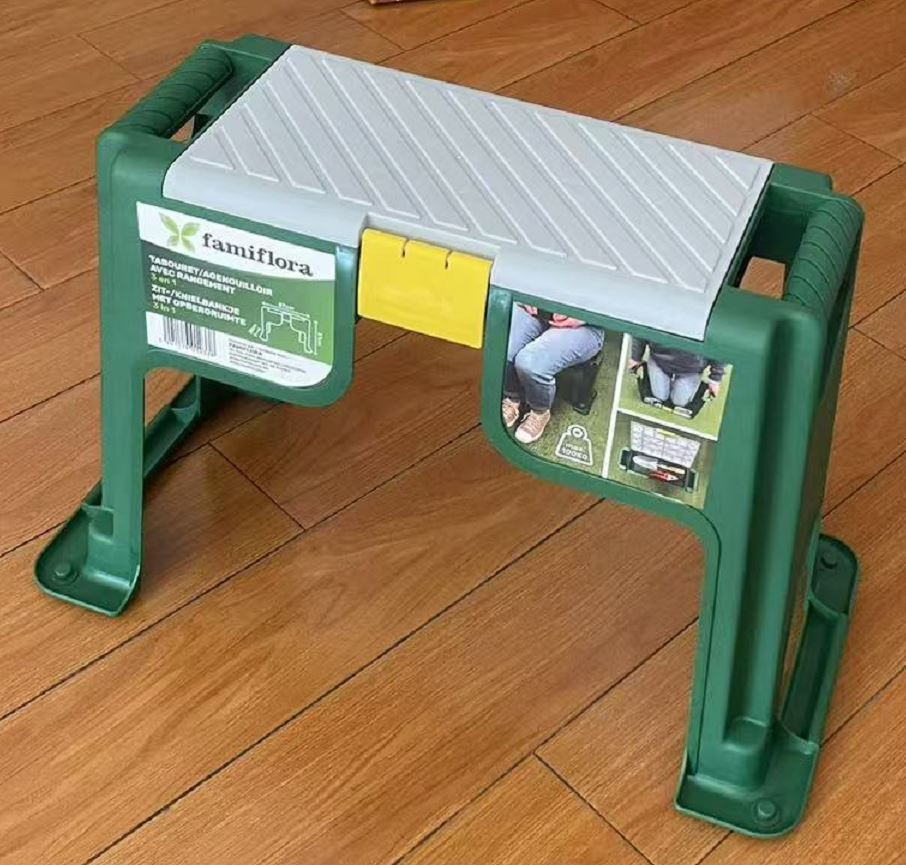 Famiflora multi-purpose stool - Seat bench and knee bench - With built-in storage - Maximum 100KG capacity