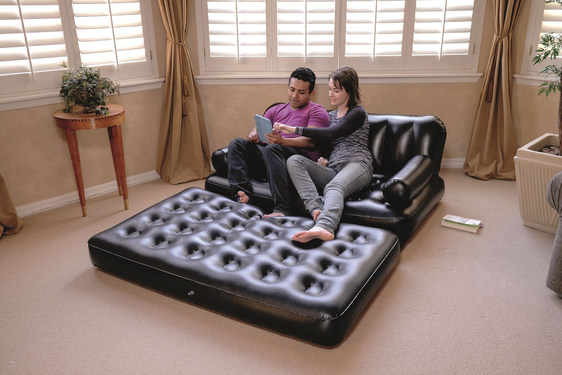 Bestway 5-in-1 inflatable sofa - 188x152x64 cm - Multi-purpose as a 2-person sofa bed - Up to 300KG Bestway-1-88m-x-1-52m-x-64cm-Multi-Max-5-in-1-Air-Couch