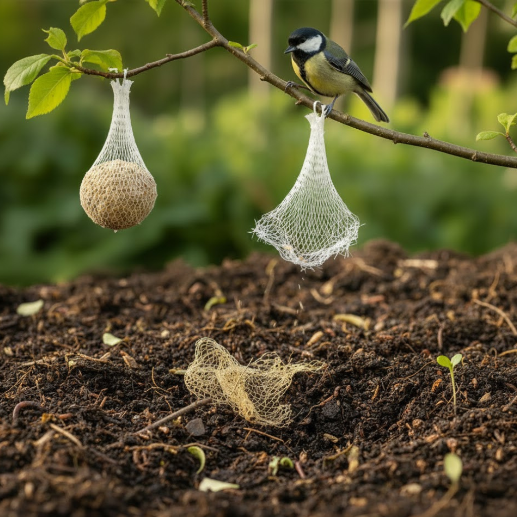 Famiflora boules de suif 100x90g - Filet BIO Dégradable - Nourriture pour oiseaux respectueuse de la nature