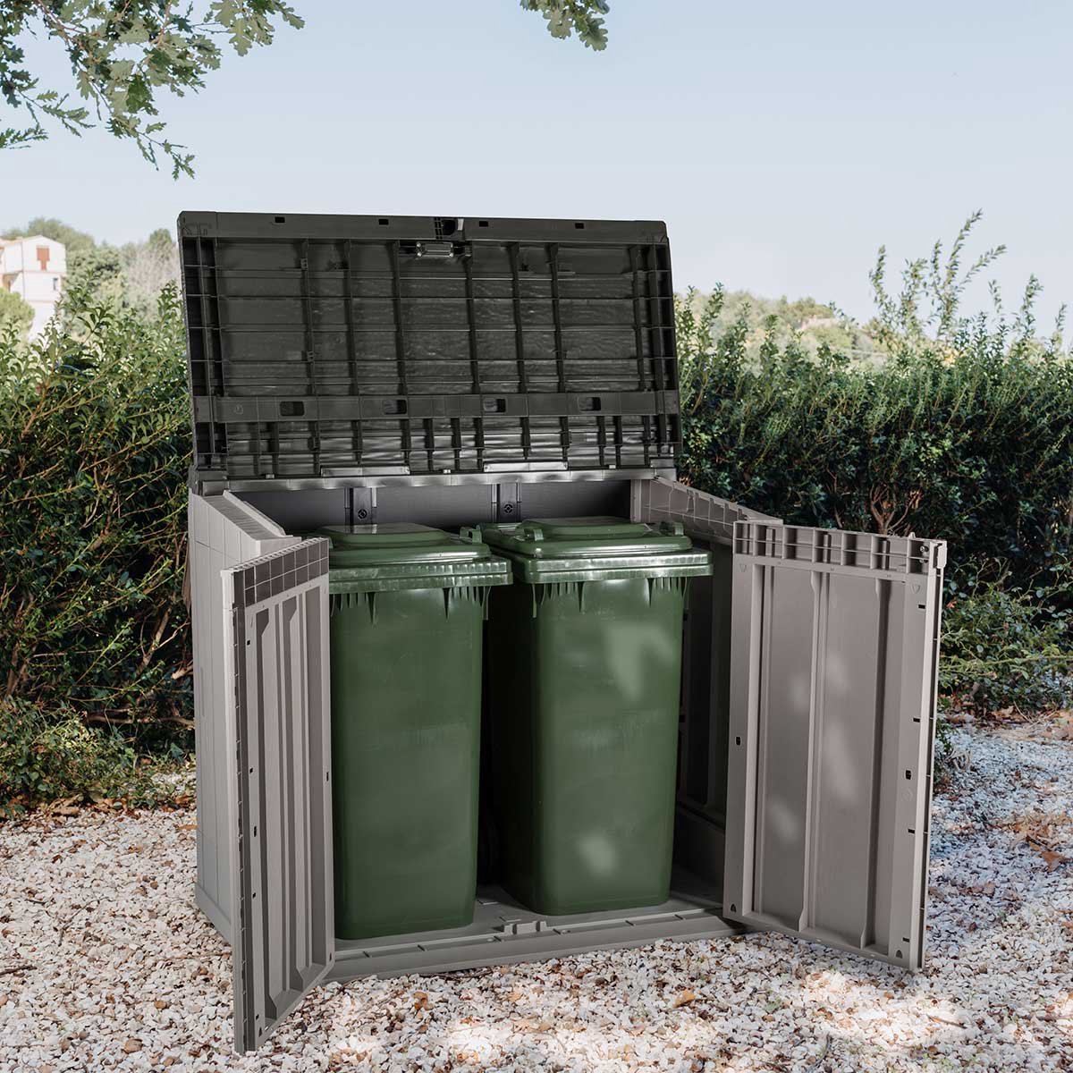 Kussenbox-Stora-Way-842L-Taupe-grijs-Donker-antraciet-Binnenmaat-113-4-x-63-4-x-95-4-Buitenmaat