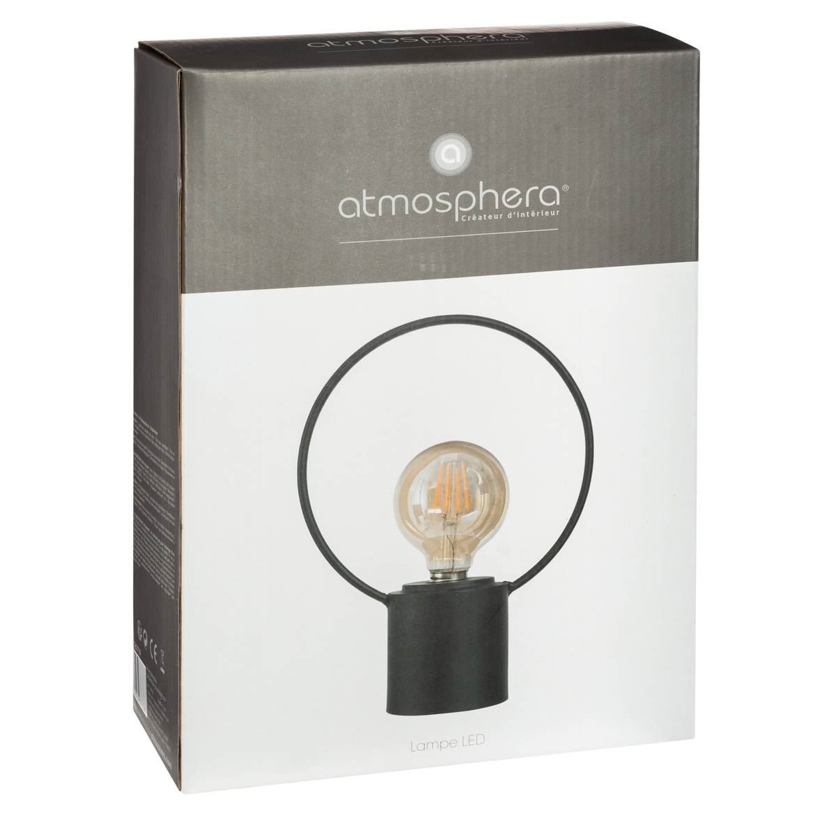 Lamp-D20xH26-5cm-metaal-zwart