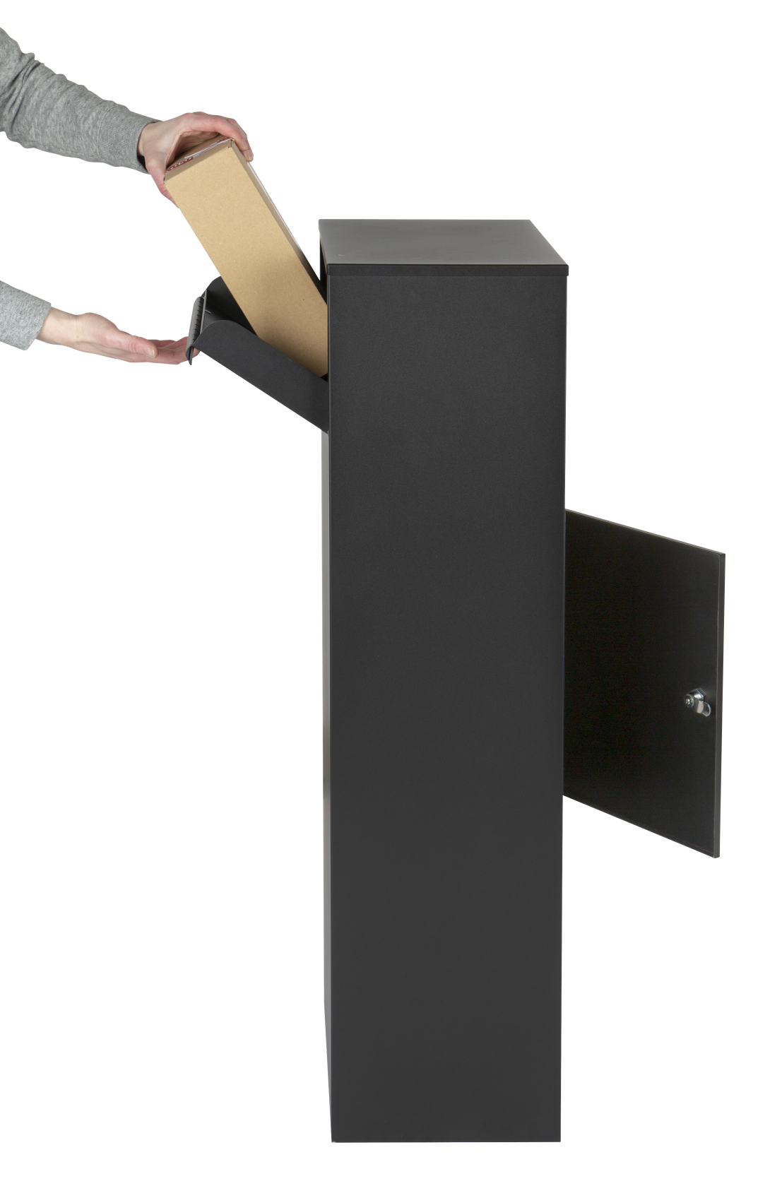 Practo Garden parcel letterbox Dortmund matte black - With cylinder lock
