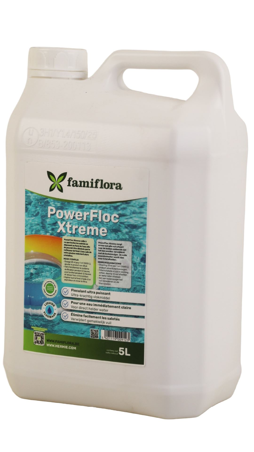 Famiflora PowerFloc Xtreme vloeibaar 5L - Van groen water naar kristalhelder zwembadwater