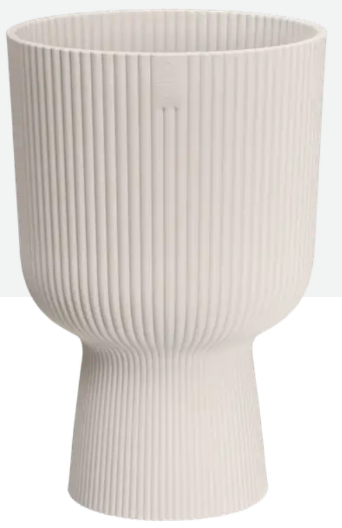 Elho Vibes Fold Coupe 14 cm - Linnen Wit - Trendy Design Coupe voor Kleine Plantjes