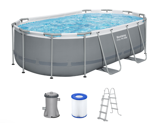 Steel Pro MAX 4.27m x 2.50m x 1.00m Oval Pool Set