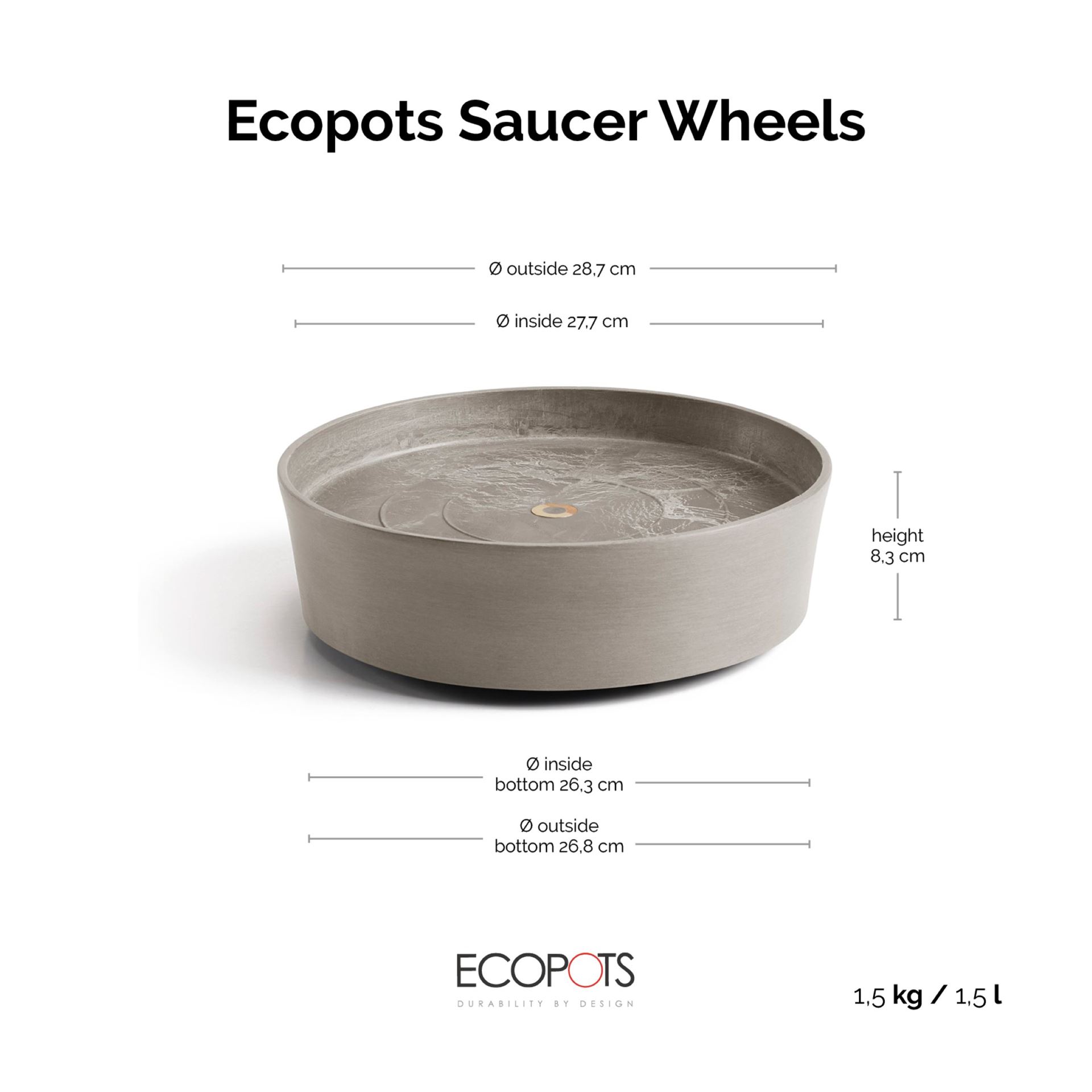 Ecopots-onderschotel-rond-met-wielen-taupe-30-cm-H8-cm