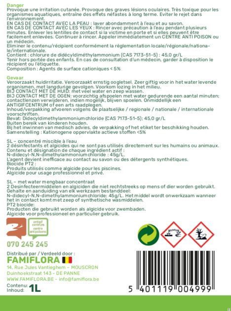 Famiflora Algi-Stop liquid 1L - Against algae growth in the pool!