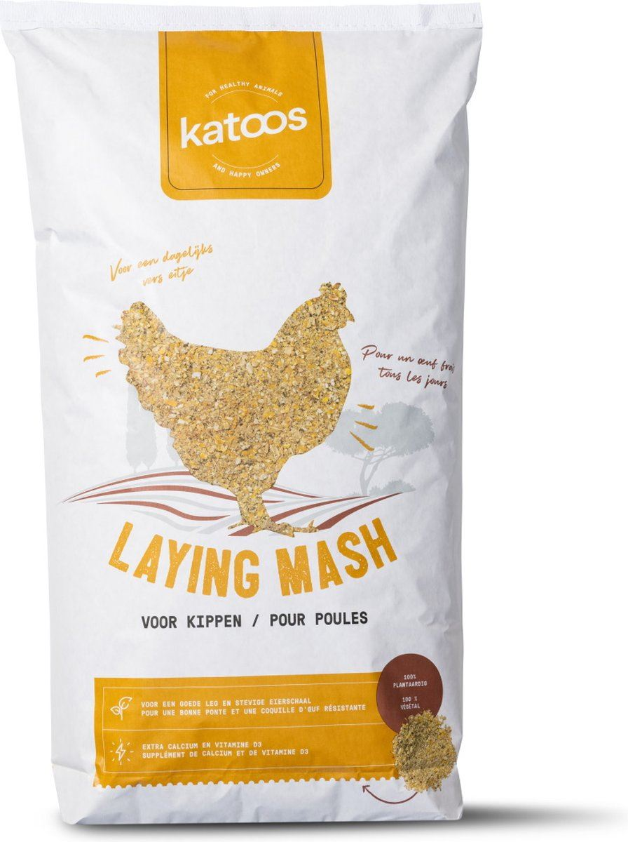 Katoos chicken feed Laying Mash 18KG - Aliment pour poules pondeuses - Production naturelle d'œufs - 100% végétal