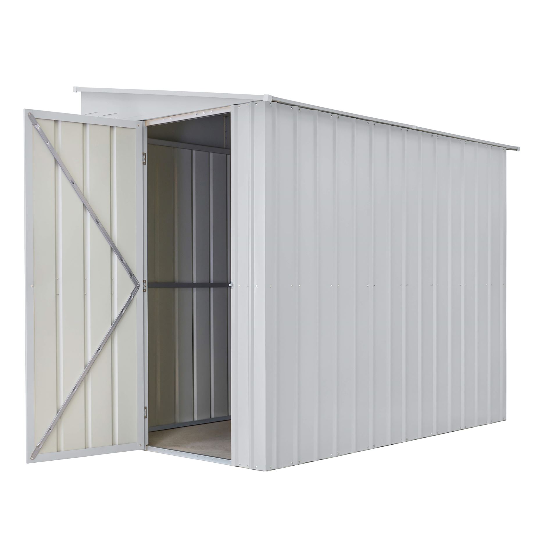 Aanbouw-tuinberging-LeanTo58-H178-zilver-metallic-Tuinberging-metaal-B144-x-L234-x-H203-cm