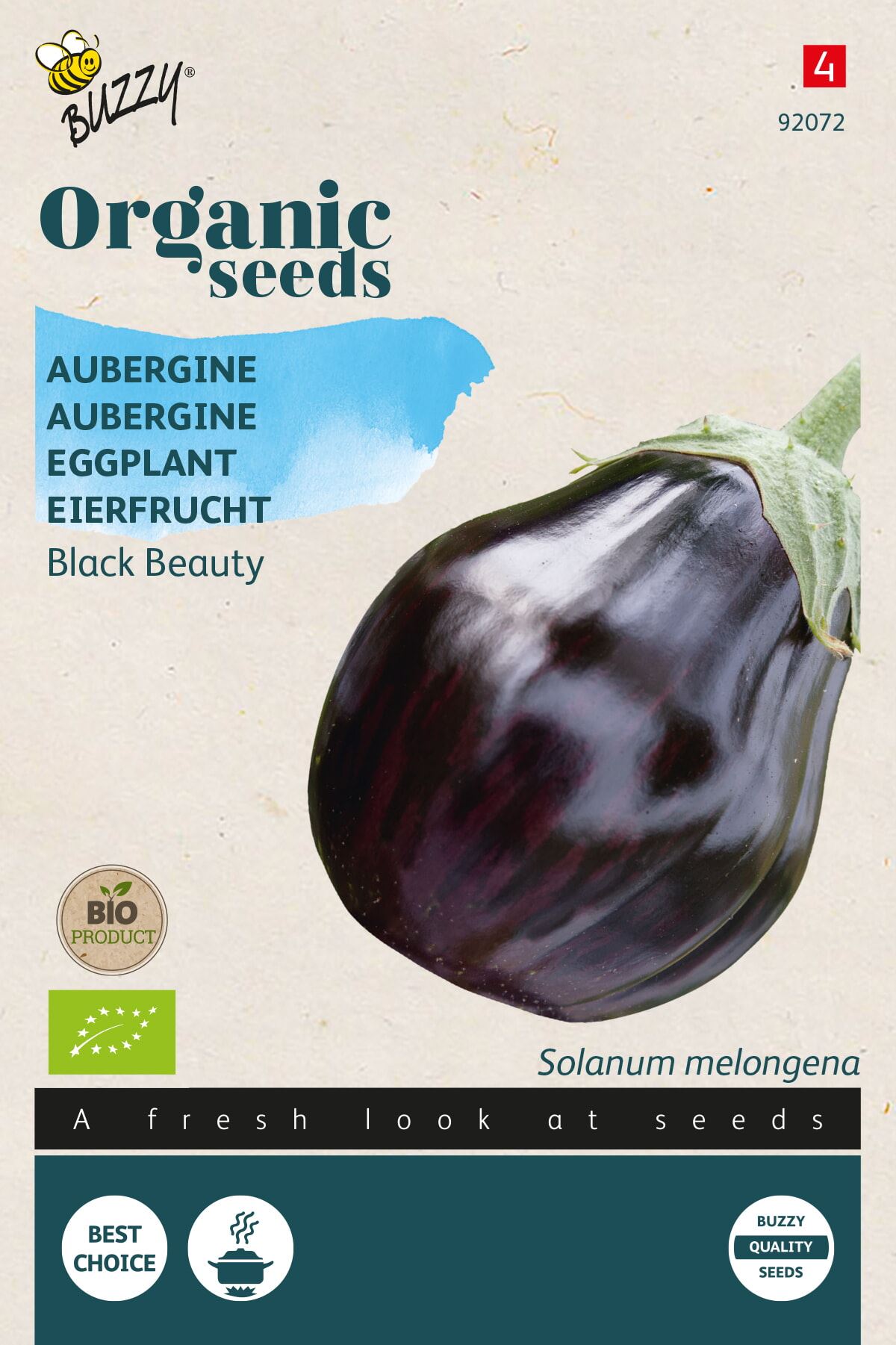 Buzzy® Bio Aubergine zaden - Black Beauty 