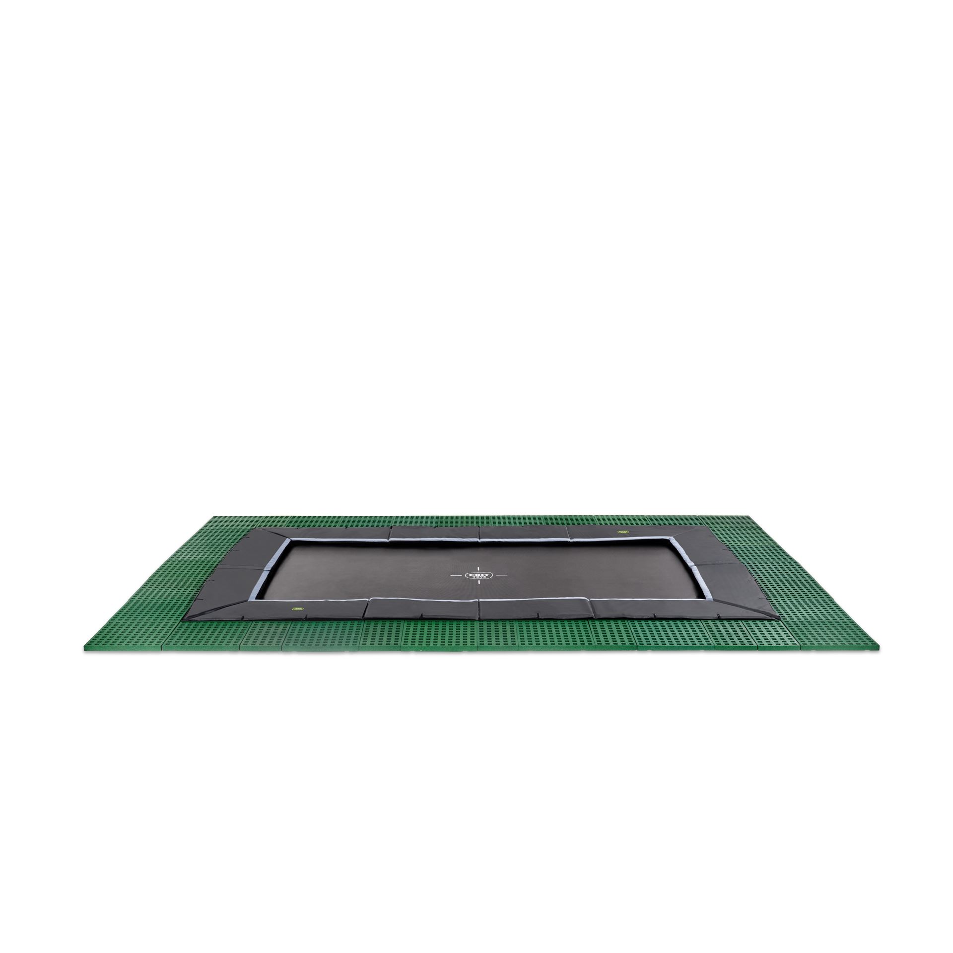 EXIT-Dynamic-groundlevel-trampoline-244x427cm-met-Freezone-veiligheidstegels-zwart