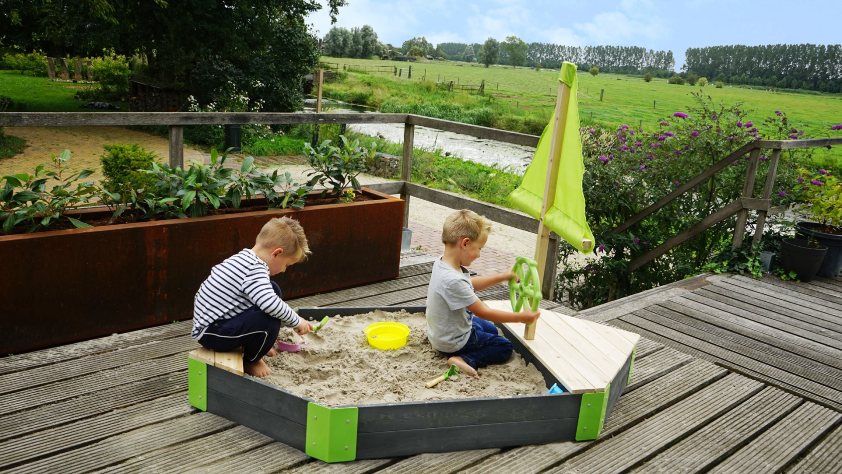 EXIT Aksent wooden sandbox boat 190x90cm