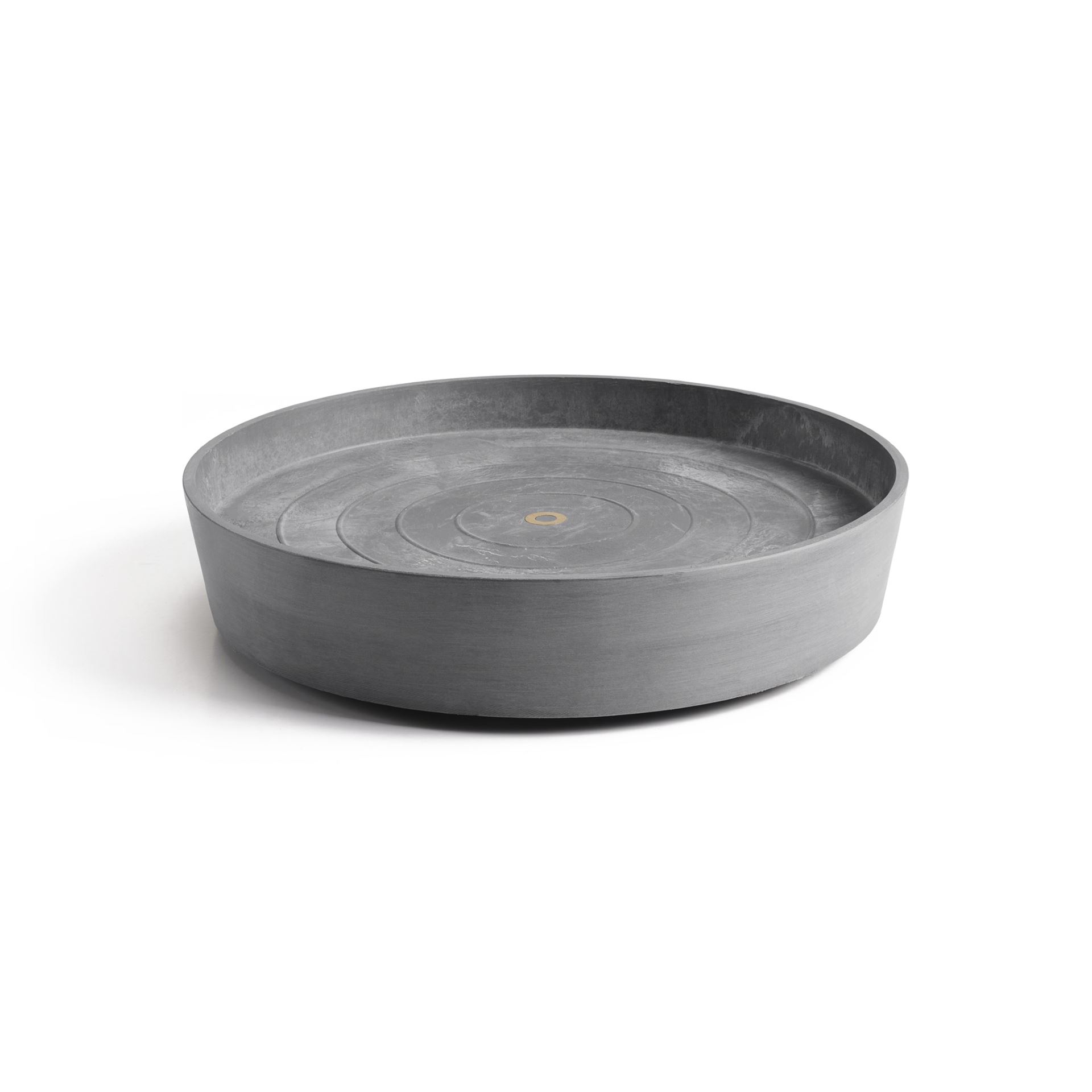 Ecopots Soucoupe Roues - Gris - Ø41,6 x H9 cm - Soucoupe ronde grise sur roues avec réservoir d'eau