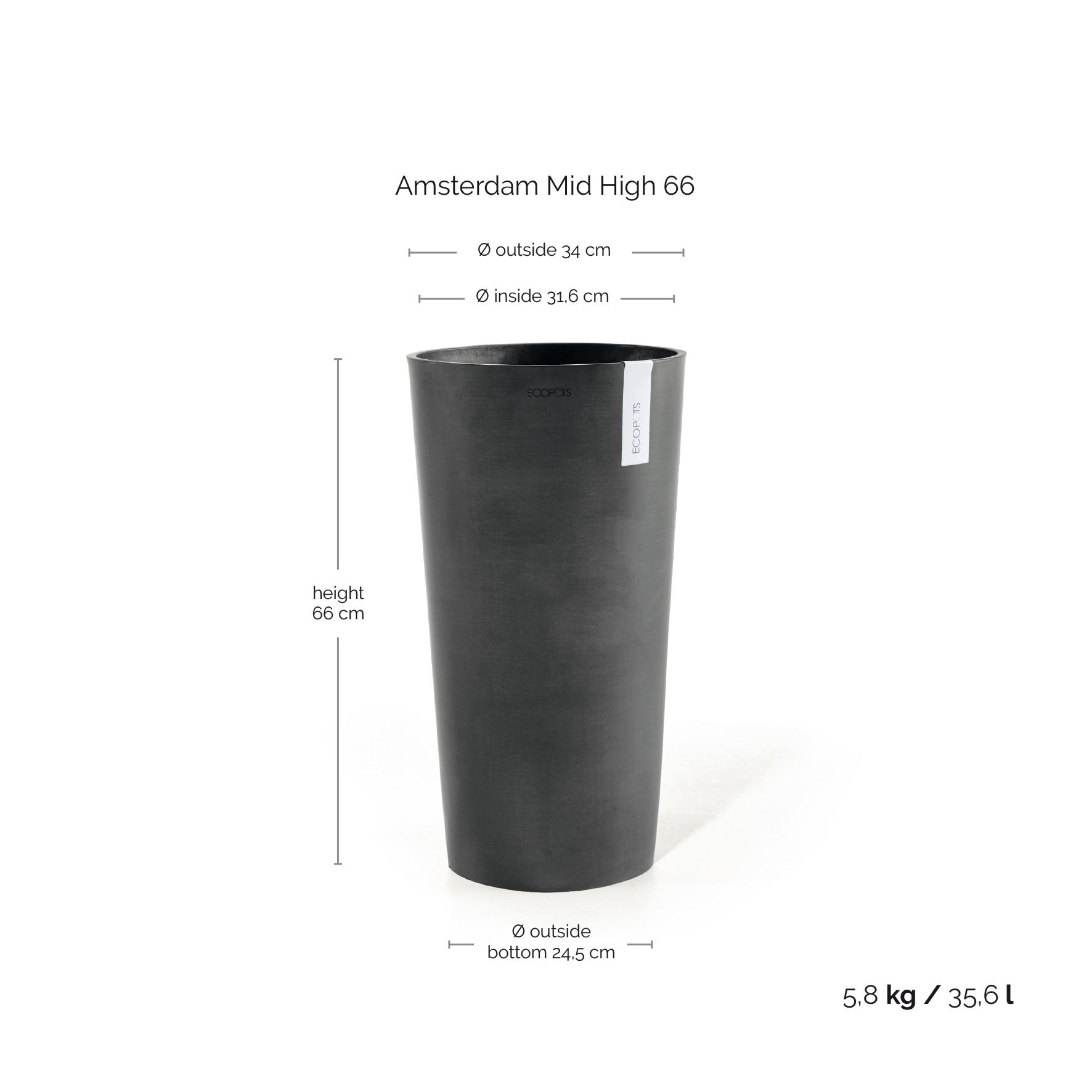 Ecopots-amsterdam-high-dark-grey-34-cm-H66-cm