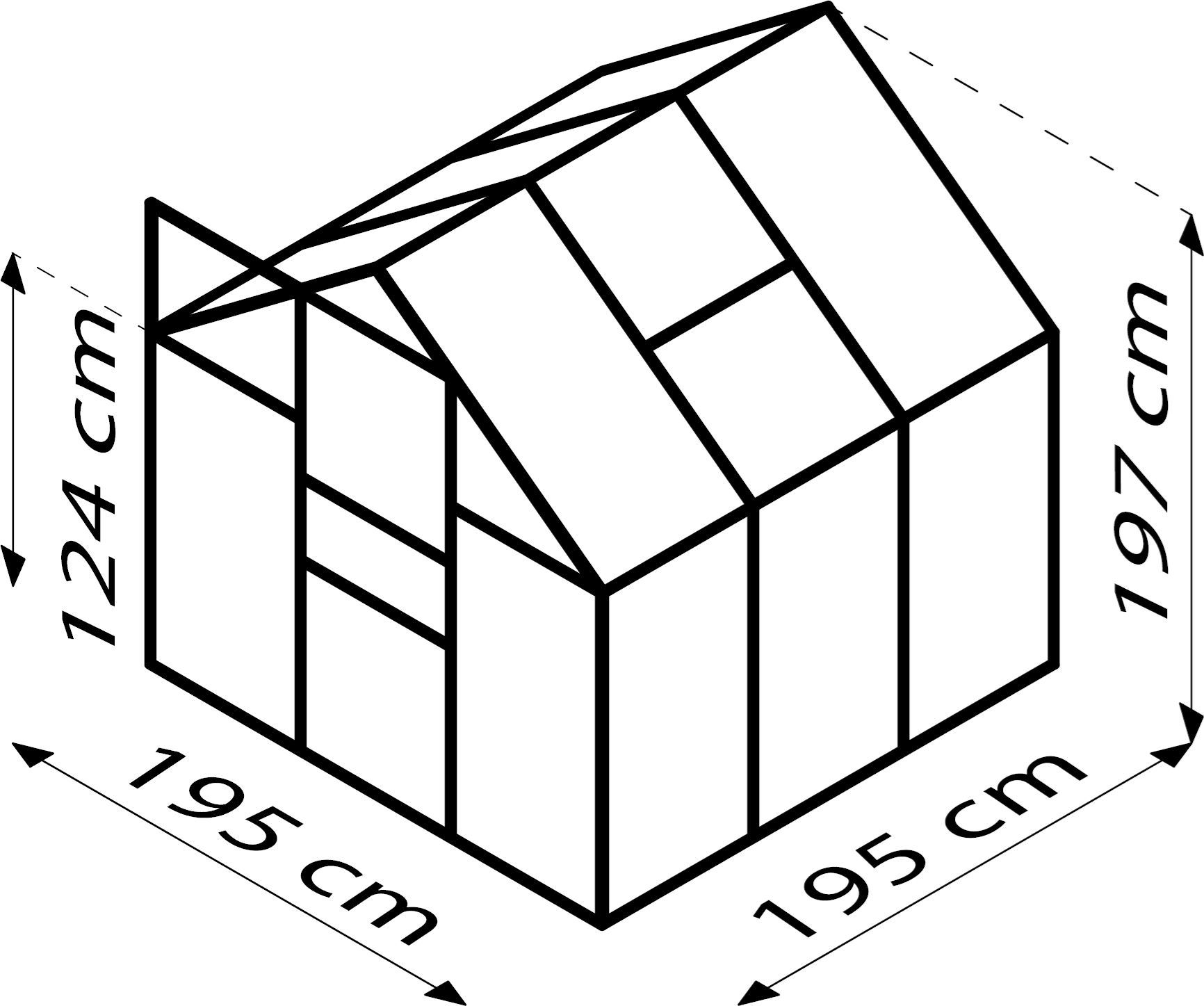 Venus-3800-tuinbouwglas-3MM-donkergroen-B195-x-L195-x-H197-cm