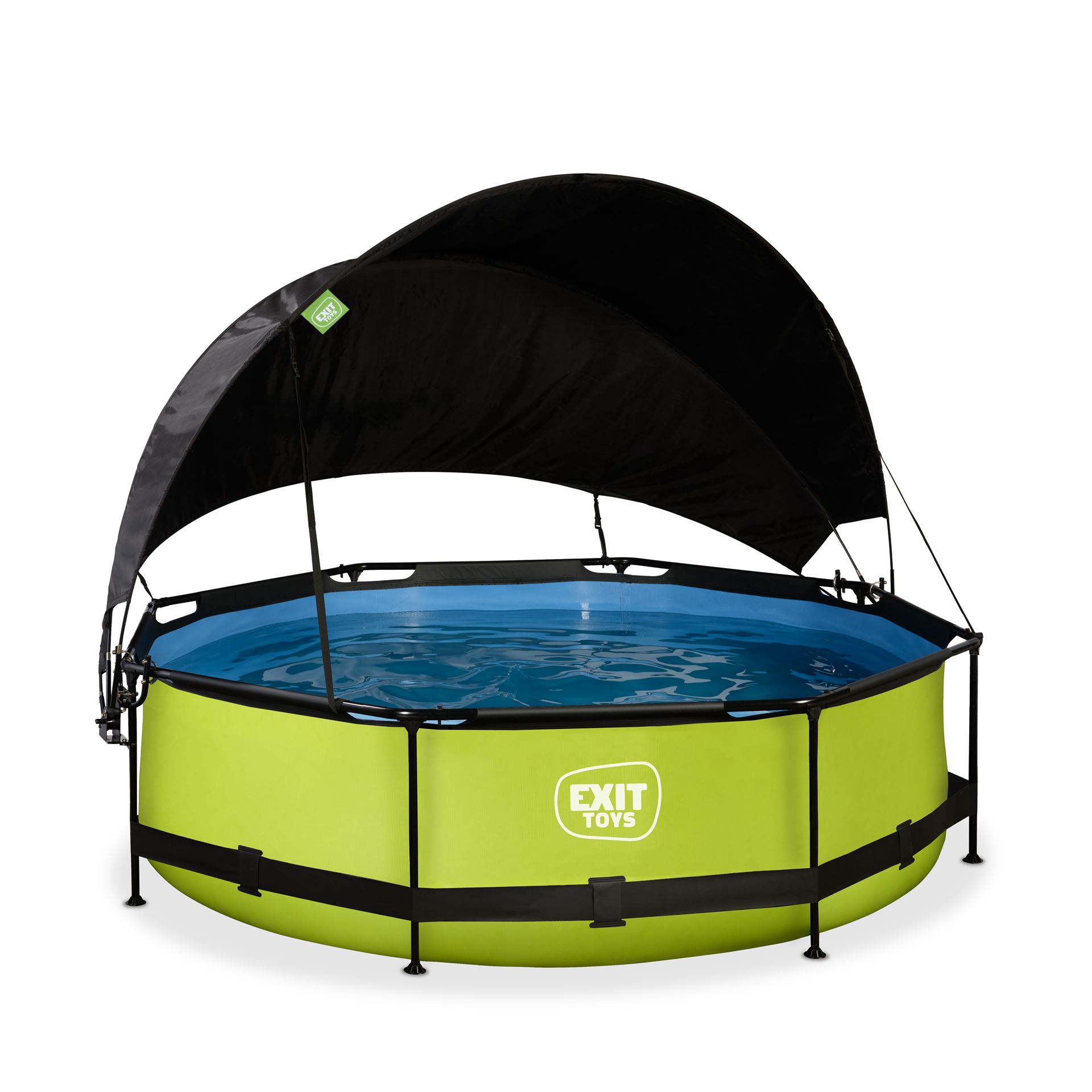 EXIT-Lime-zwembad-300x76cm-met-filterpomp-en-schaduwdoek-groen
