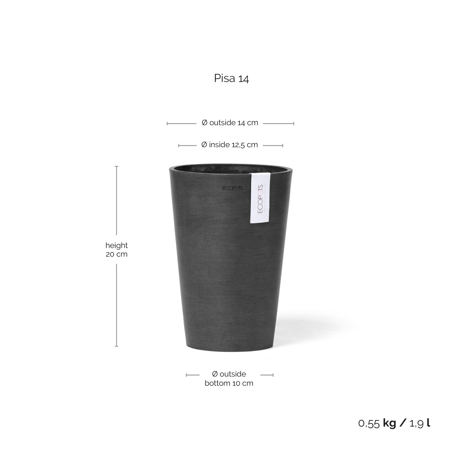 Ecopots-pisa-dark-grey-14-cm-H20-cm