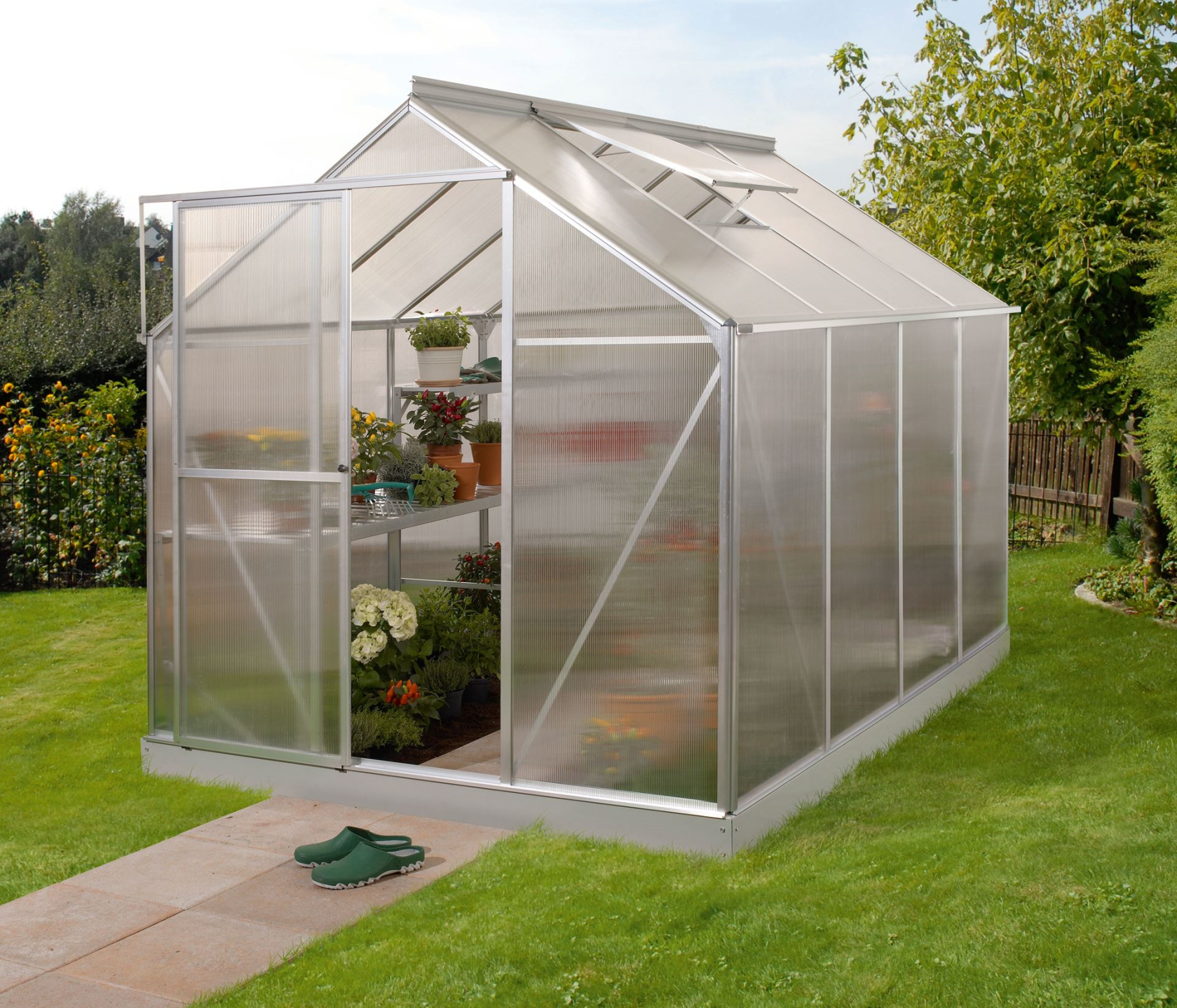 Vitavia Triton serre - 5m² - met 4 mm polycarbonaat - Aluminium