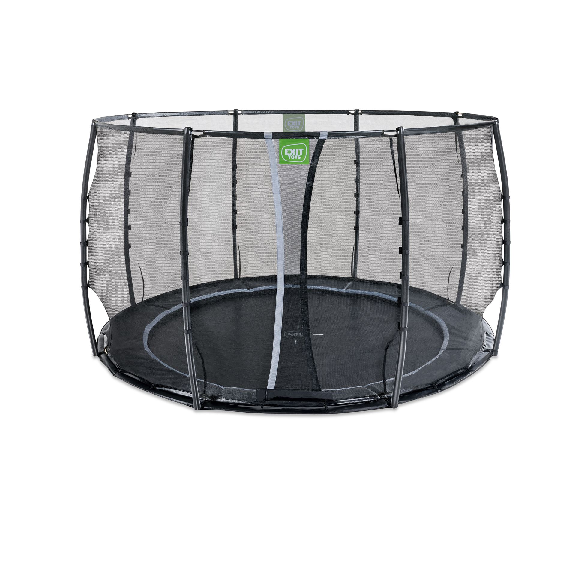 EXIT-Dynamic-groundlevel-trampoline-305cm-met-veiligheidsnet-zwart