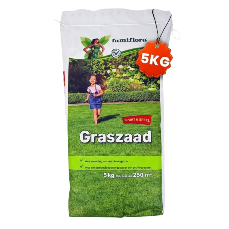 Famiflora semence de gazon 5kg jusqu'à 250m² - Jeux & Sports - pour l'établissement d'un nouveau gazon